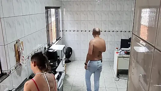 Maid takes off her clothes and accepts a facial for extra.