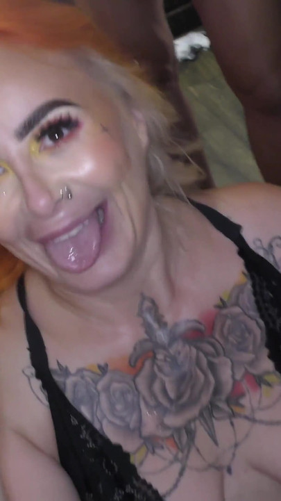 Tattooed MILF From the UK Getting Her Throat Fucked by Some Hard Cocks