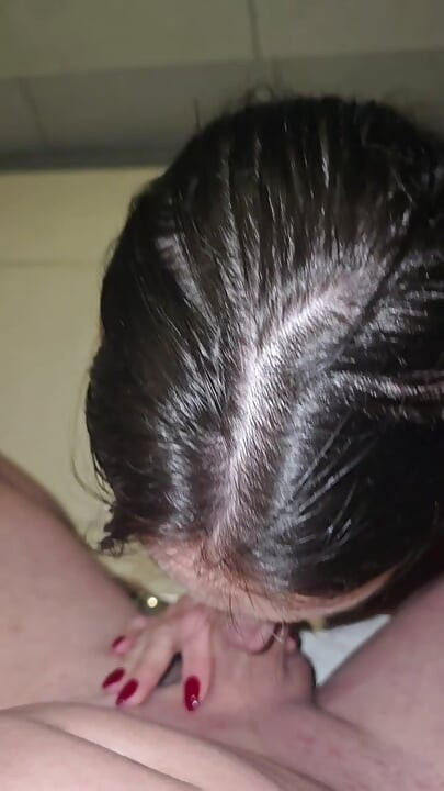 At the sauna I suck his big cock and rub the massage mud all over and make him blow a load all over my tits!