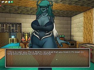 Hornycraft 我的世界模仿无尽游戏色情游戏第 18 集 endergirl 用她的新银色假阳具自慰