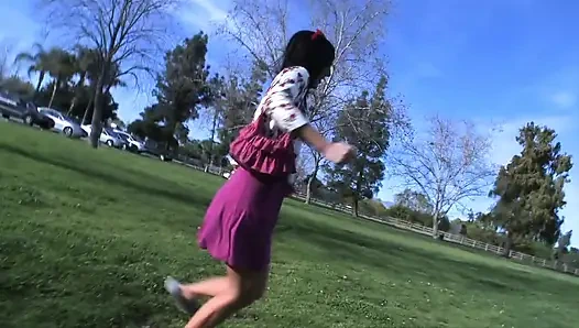 Small titted beauty takes hard cock deep into her throat