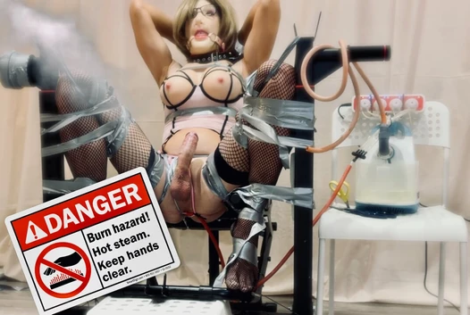 Extereme Hot Steam Enema for Poor Trans MILF