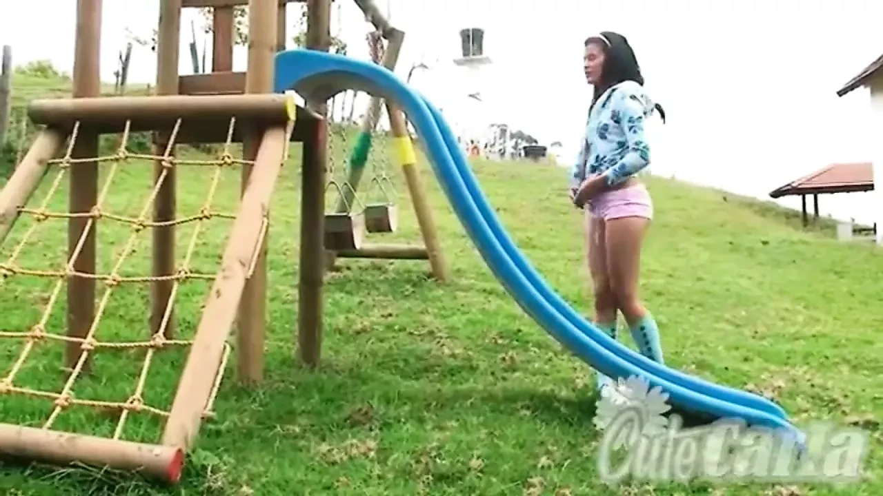 Hot Cute Carla Teases Naked in a Playground Outdoors