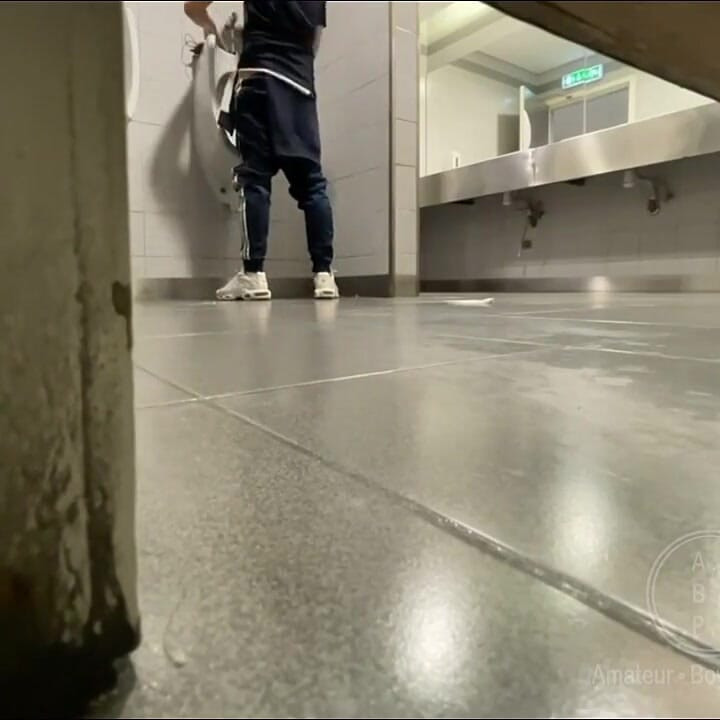 Homemade Roommates Mutual Dare Expose Your Ass While Peeing in Public Urinal