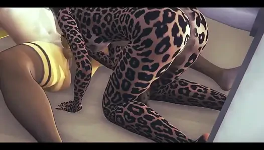 Furry Hentai - Fox and Leopard Fucking in Train - Japanese Asian Manga A...