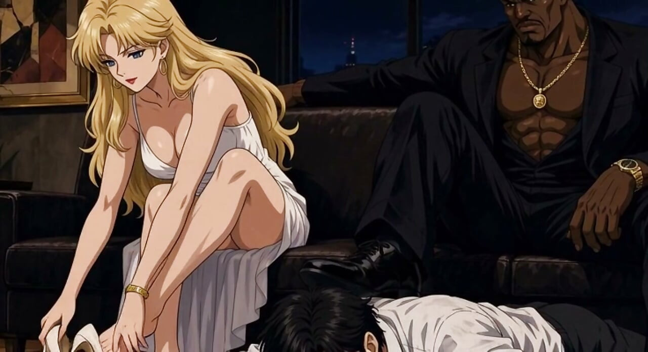 Ciuman Interrasial dan Cuckold Anime yang Submisif (Seni AI)