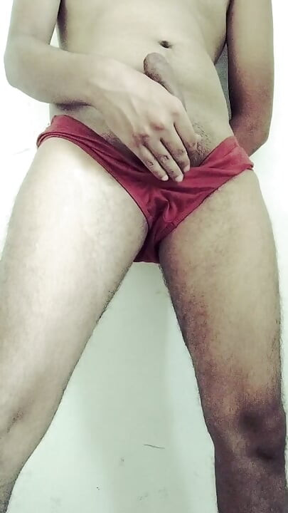 7inchesind Wearing step sis panty and Jerking his big dick