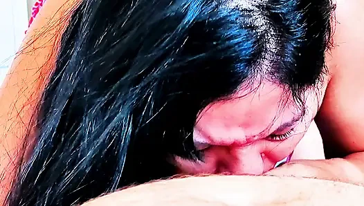 Stepdaughter seeing stepfather alone at home will silently stroke his cock, when she sees that the cock is hard she sucks, accidentally the stepfather