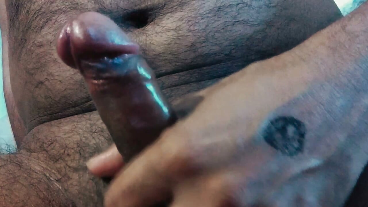 Wet the cock with masturbation by hand