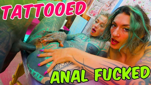 While Tattooing Her He Pounds Both Their Asses Raw & Cums on the Fresh Lines
