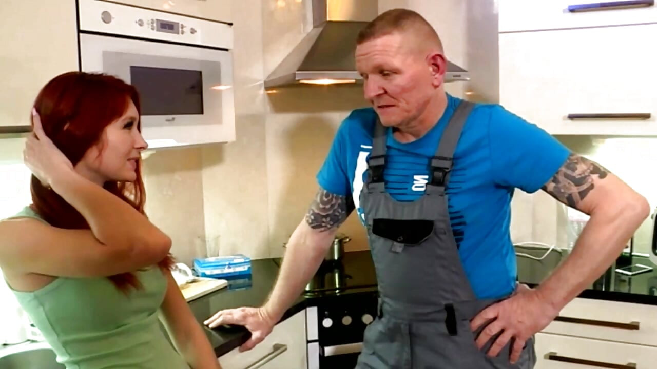 Beautiful Redhead German Housewife Gets Her Pussy Broken in the Kitchen and Then Cummed in Her Mouth