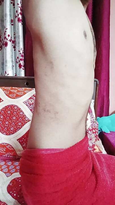 Indian hot body after shower with hot thick cock.