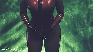 Sexy Blonde MILF in Latex Rubber Catsuit Loves to Seduce.. and Being Used for Orgasms! Arya Grander