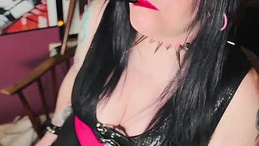 A Smoking Goth Tina Snua Smoking A Cork Cigarette With A Holder