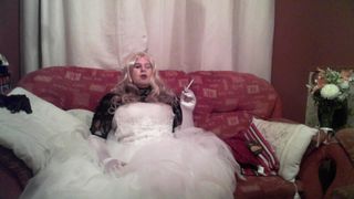 Tink Toll wedding gown smoking