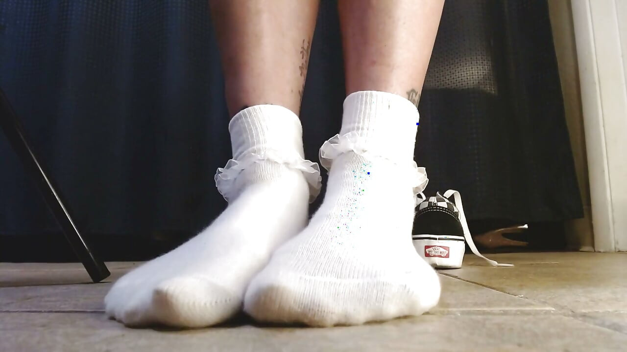 College Girl Ruffled Socks Fav Pair Vans Sneakers