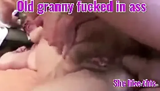 Verry old granny fucked in ass