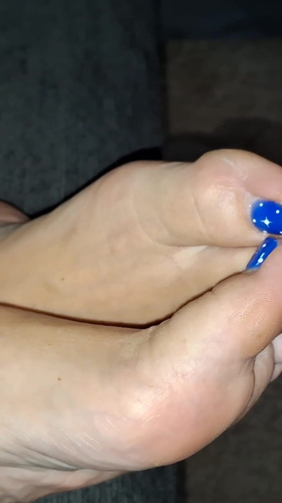 Stroking my hairy little dick until I shoot a load on her cute little toes | Clip 3