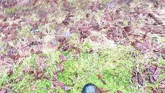 pussy pissing  water on the rock