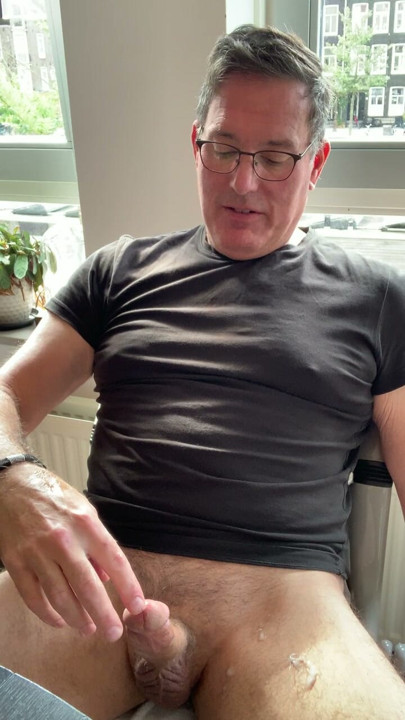 I just came on my leg but my dick is still so hard and pre-cumming!
