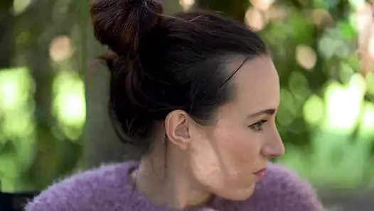 Close up Outdoor Smoking - Petite Brunette