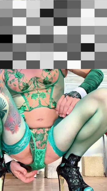 Cute Femboy Very Sexy Stocking Lingerie Showing His Panties Outside