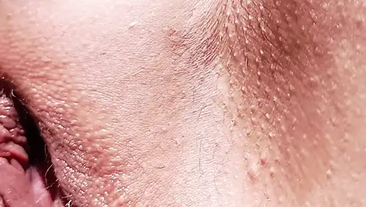 Horny West Aussie with top on and pants off squats and gapes outdoors