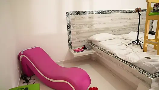 Stepmom has sex with her stepson outside the husband's room