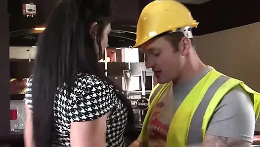 Cheating Lingerie Scene-2 busty Waitress in Lingerie Gina Jameson Fucking in Bar After Service