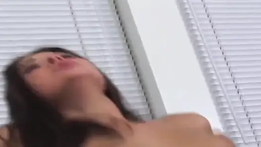 Brunette Babe Deepthroats Throbbing Cock Dripping with Spit