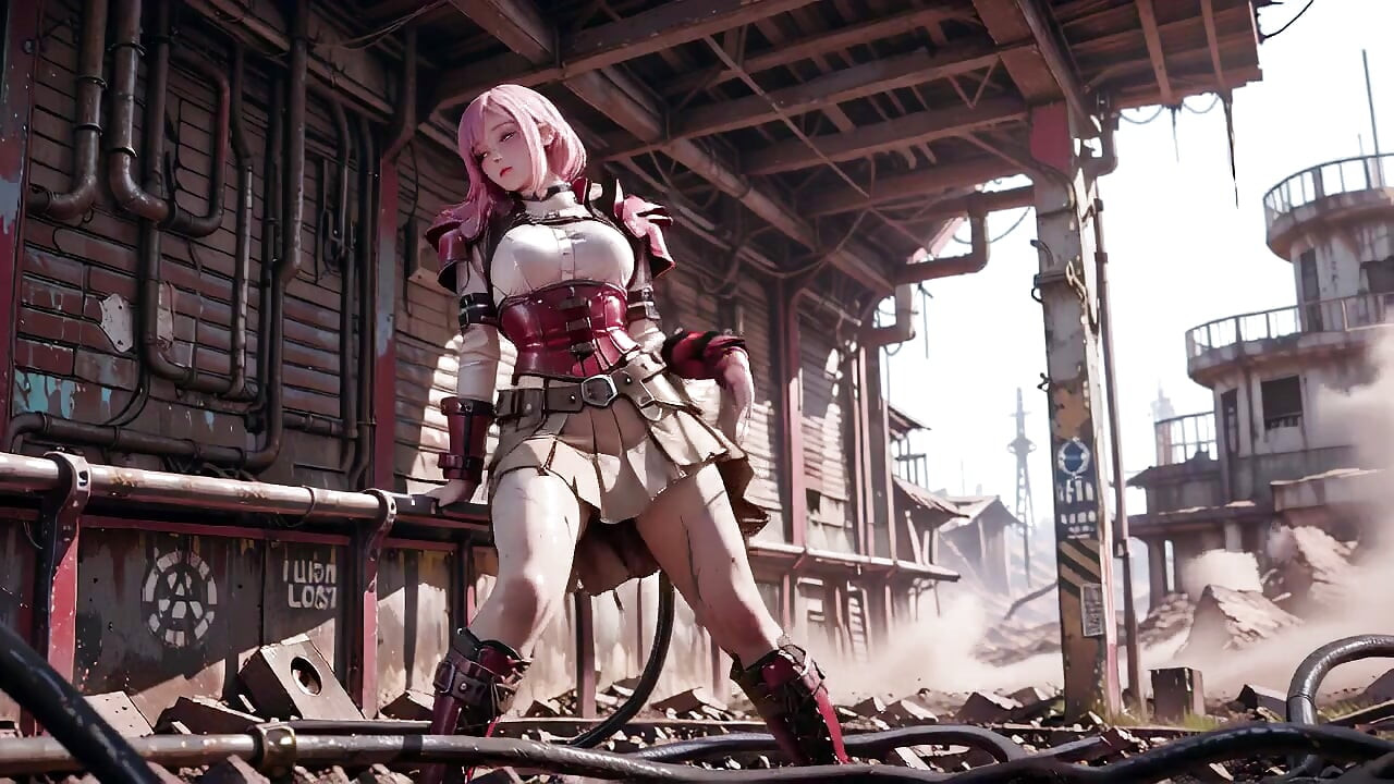 Rozeharige Mech Warrior! De koude schoonheid van de woestenij. Rood-witte harnas die geheimen verbergt?