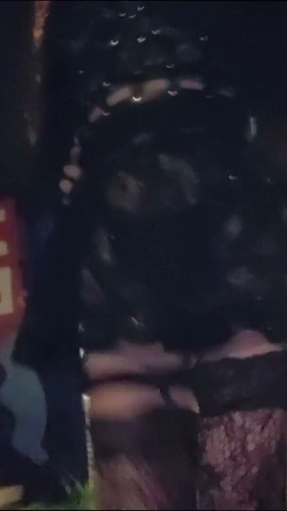 public night walk , transparent dress outdoor. | Clip 1