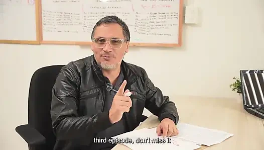 Busty Brunette Executive Seals the Deal with a Huge Cock