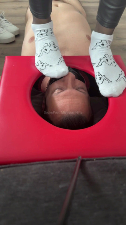 He lies in his box like a dog and has to smell my feet!