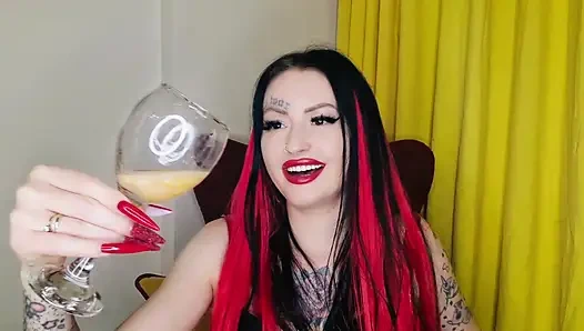 Spit fetish. Mistress sucks lemons, which required more saliva to prepare a special cocktail of spit, drool, and chewed lemons f