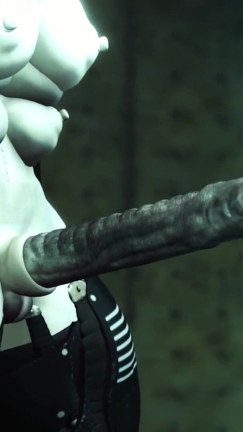 Sci-Fi sex machine. A super sexy brunette gets fucked by humanoid robot shemale | Clip 1