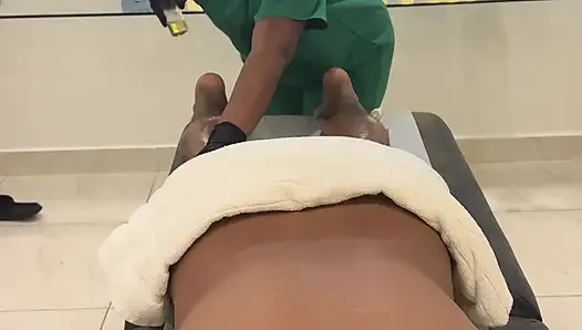 Leyne Rodriguez: Hot Latina in Massage Uniform Gives an Intense Oiled Session