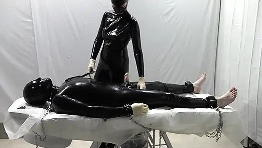 Mrs. Dominatrix and her experiments on a slave.