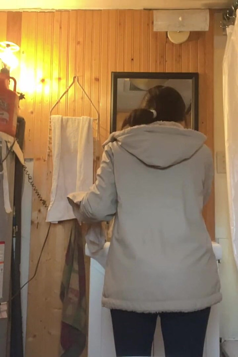 Cooking Food at Kitchen Then Pussy Cant Wait Go to Piss