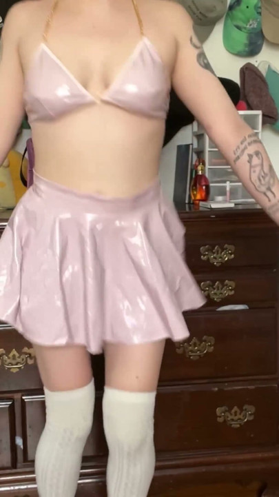 trying on all my matching bra and panty sets | Clip 1