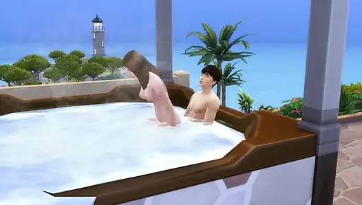 Çift tatilde hidrode sikişme fırsatını değerlendiriyor. The Sims