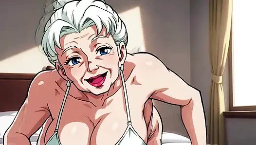 Ai granny Deep Cleavage Menggoda close up