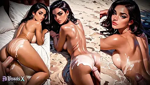 Latina blowjob und anal - animierter porno (ASMR-sound) 4K AI generiert