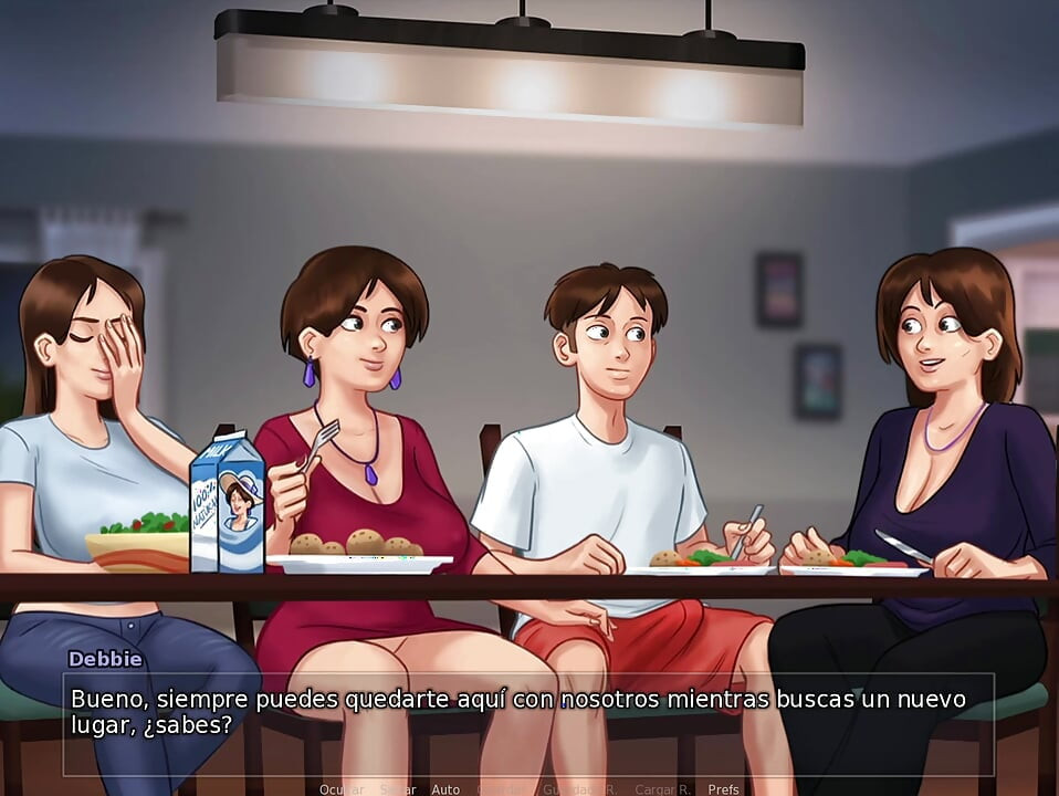 Aunt-in-law at Family Dinner Ends Up Tempting Landlady's Stepson - Summertime Saga