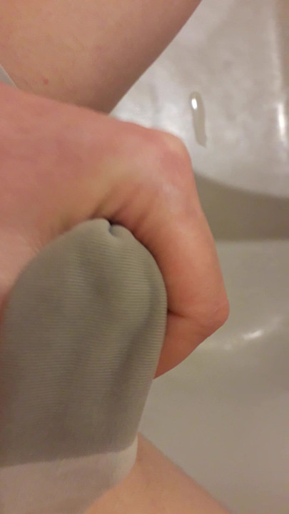 I jerk my cock through my piss-soaked briefs