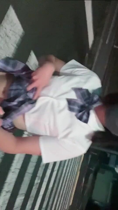 Taking a late-night walk in a miniskirt school uniform | Clip 1