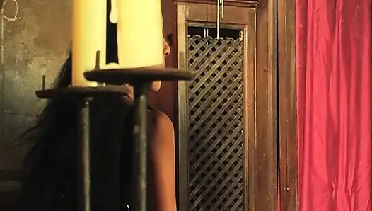 Mature Brunette Deepthroats Throbbing Cock with Dripping Spit