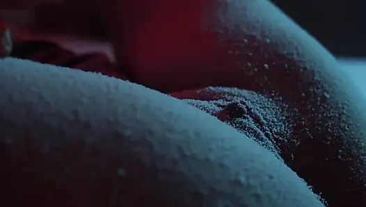 Snow Falling on My Tits and Pussy - Softcore Christmas Tease Closeup