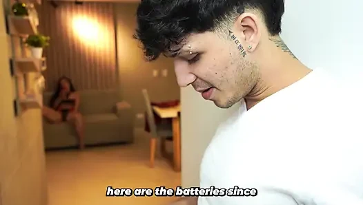 Stepson helps his stepmother after seeing her masturbating - they're having a great time