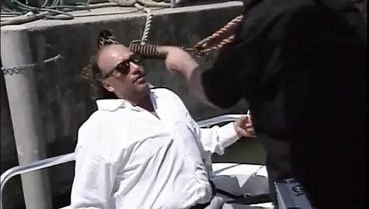 Rothaariges mädchen dreier, retro, schwanzlutschen, muschi ficken